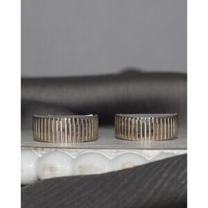 Tiffany & Co Sterling Silver Half Circle Coin Edge Cufflinks 21.8G